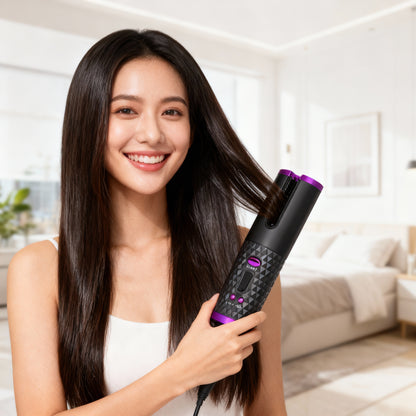 AutoCurl Styler™ - Rizador de pelo giratorio inalámbrico